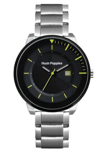 Hush Puppies Fashion Men's Watch HP 3818M.1511 Black Silver Stainless Steel Strap