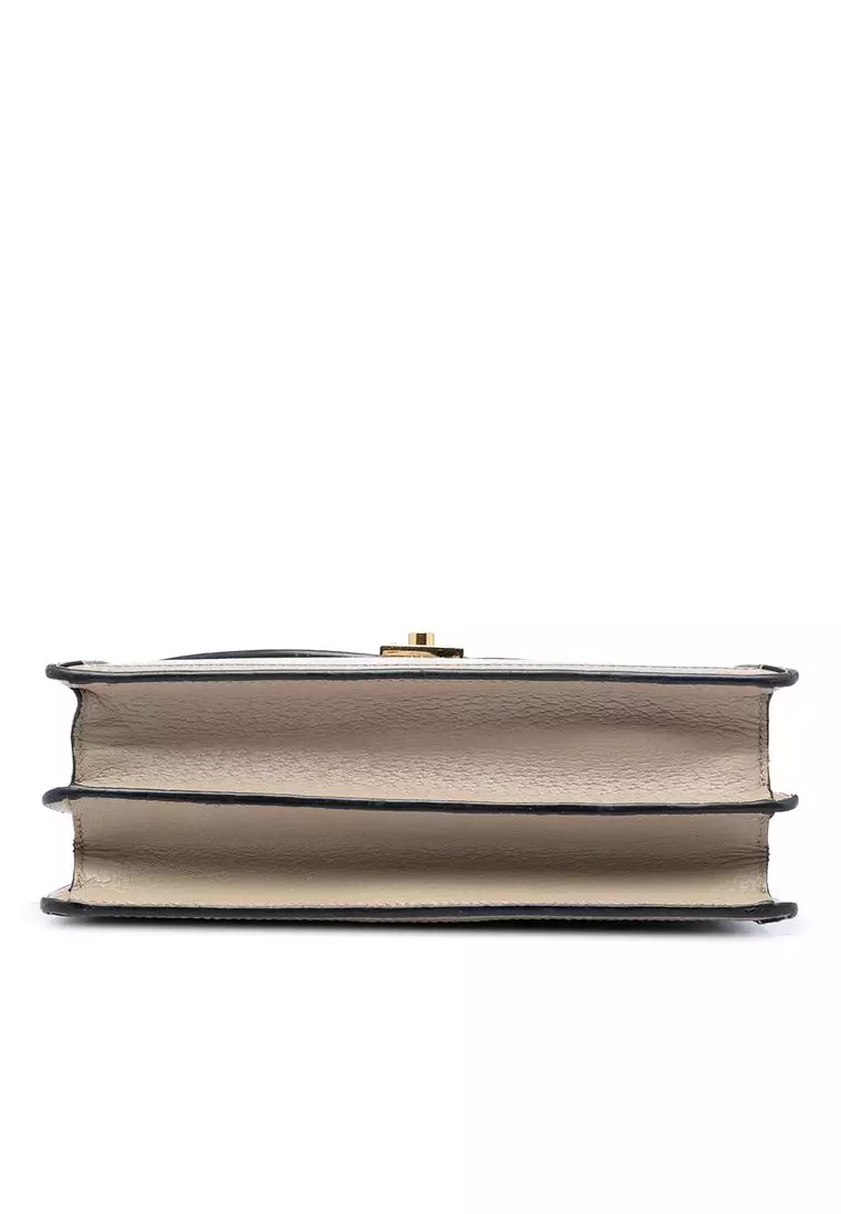 Pre-Loved Gucci Small Gg Canvas Web Ophidia Top Handle Flap