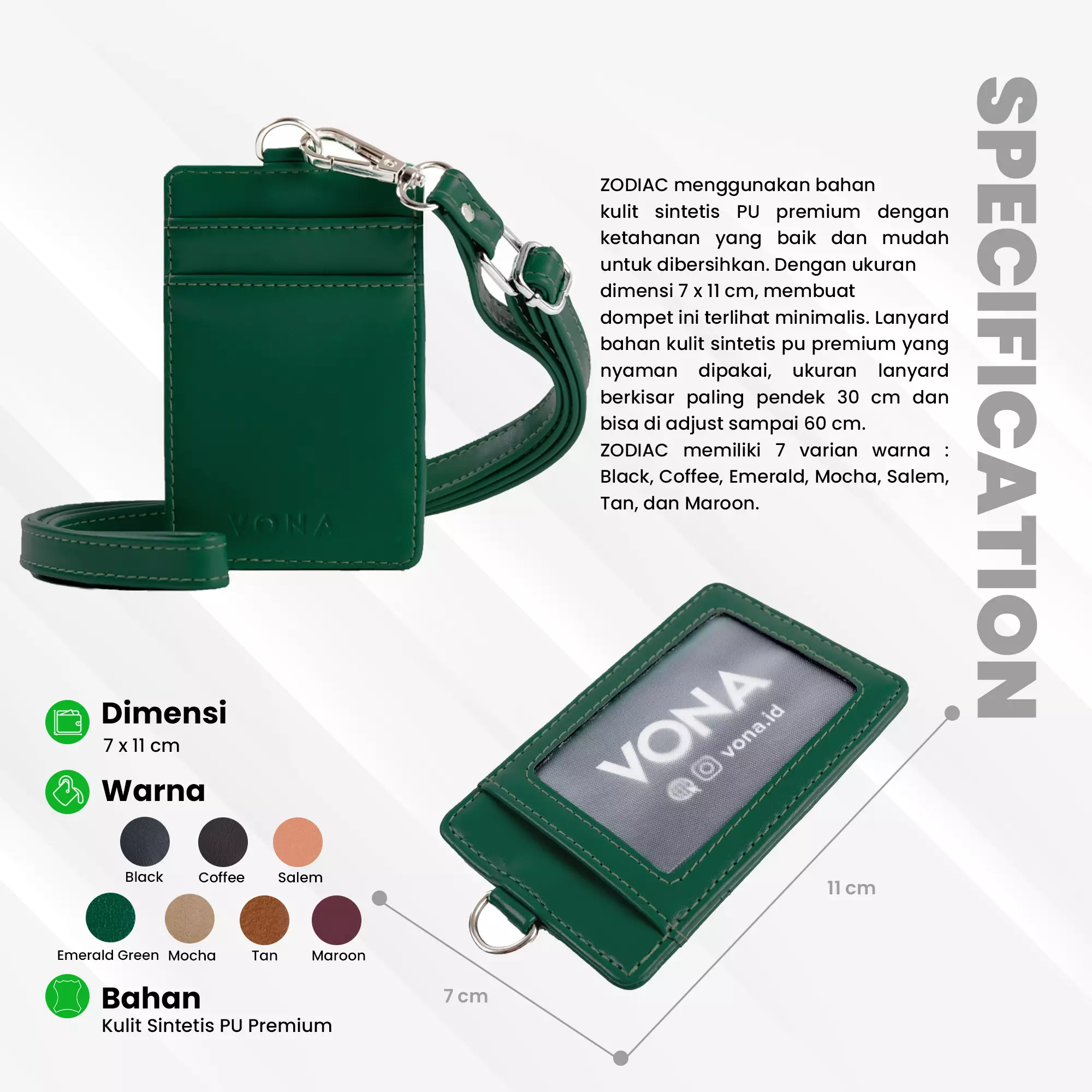 Jual VONA VONA Zodiac Lanyard Wallet Dompet Kartu ID Card Holder Pria