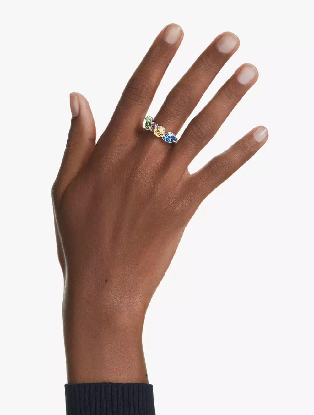 Gema Ring, Mixed Cuts, Multicoloured, Rhodium Plated - 52 - Multi