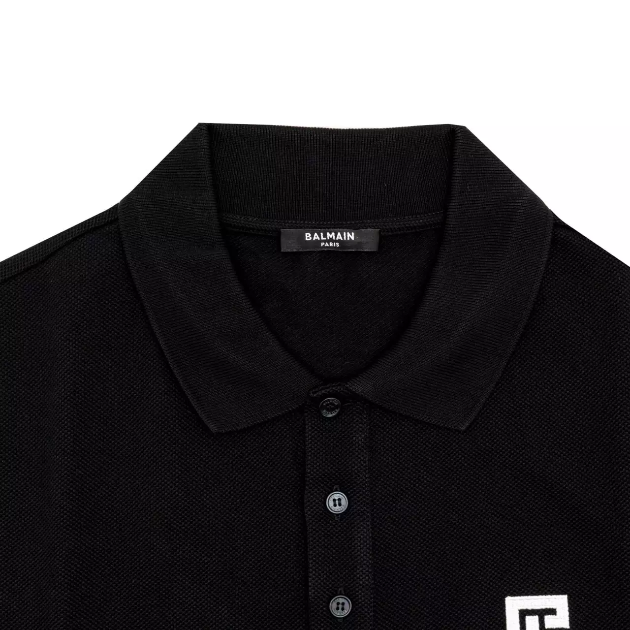 Embroidered PB Logo Cotton Polo Shirt Black
