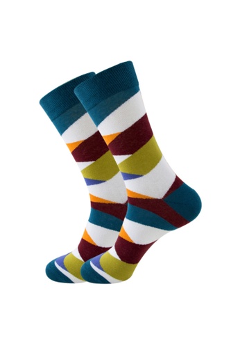Kings Collection white Stripe Pattern Cozy Socks (EU38-EU45) (HS202230) 84C72AAB0C69A6GS_1