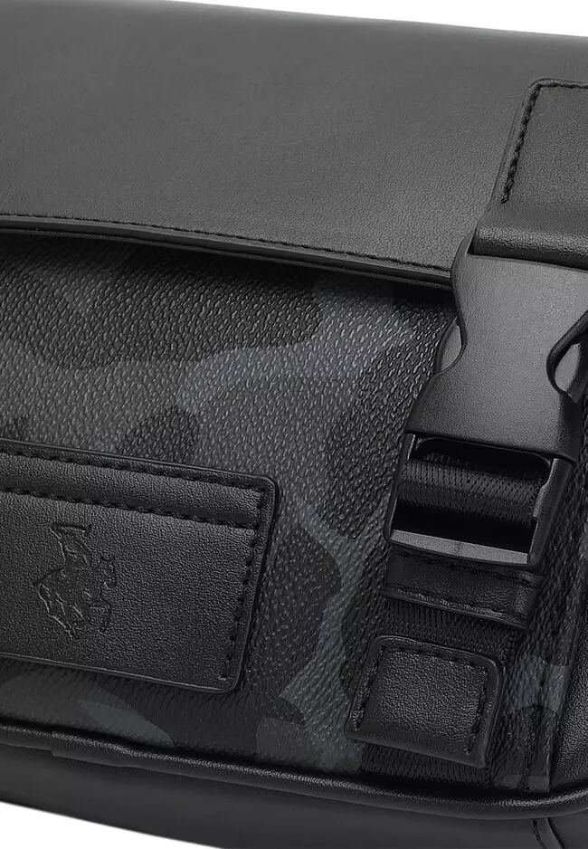 Camo Print Messenger Bag / Crossbody Bag / Sling Bag - Army Black