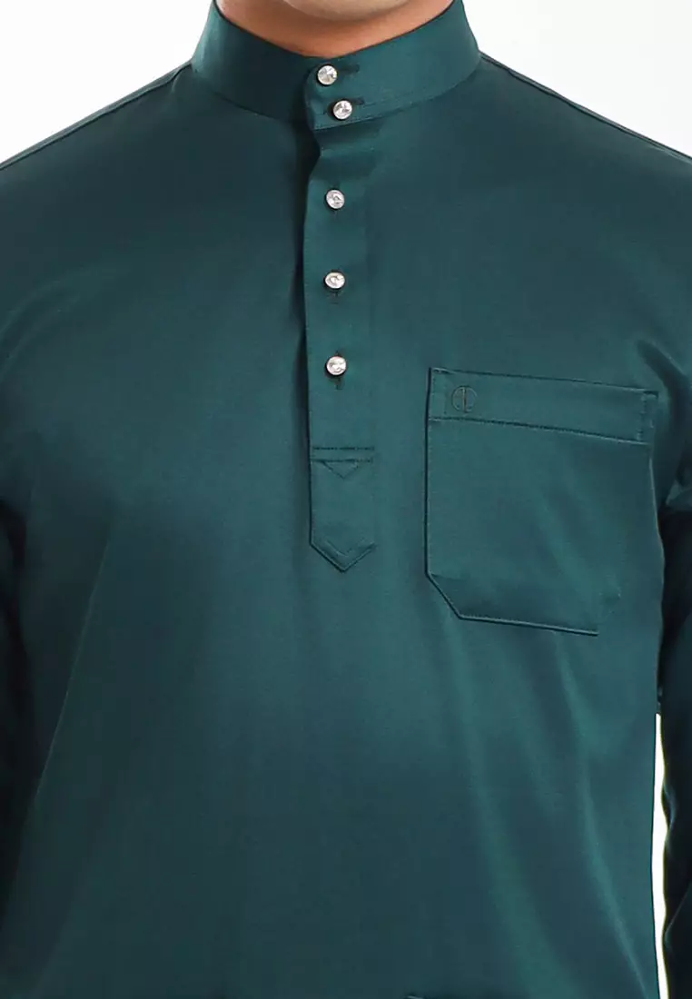 Alain Delon Baju Melayu Cekak Musang Dewasa - 19026005-49BotanicalGreen