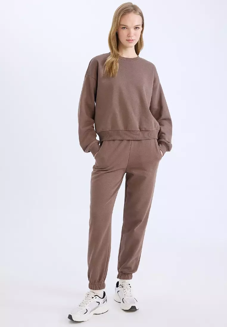 Jual DeFacto Regular Fit Piece Set Thick Crew Neck Sweatshirt