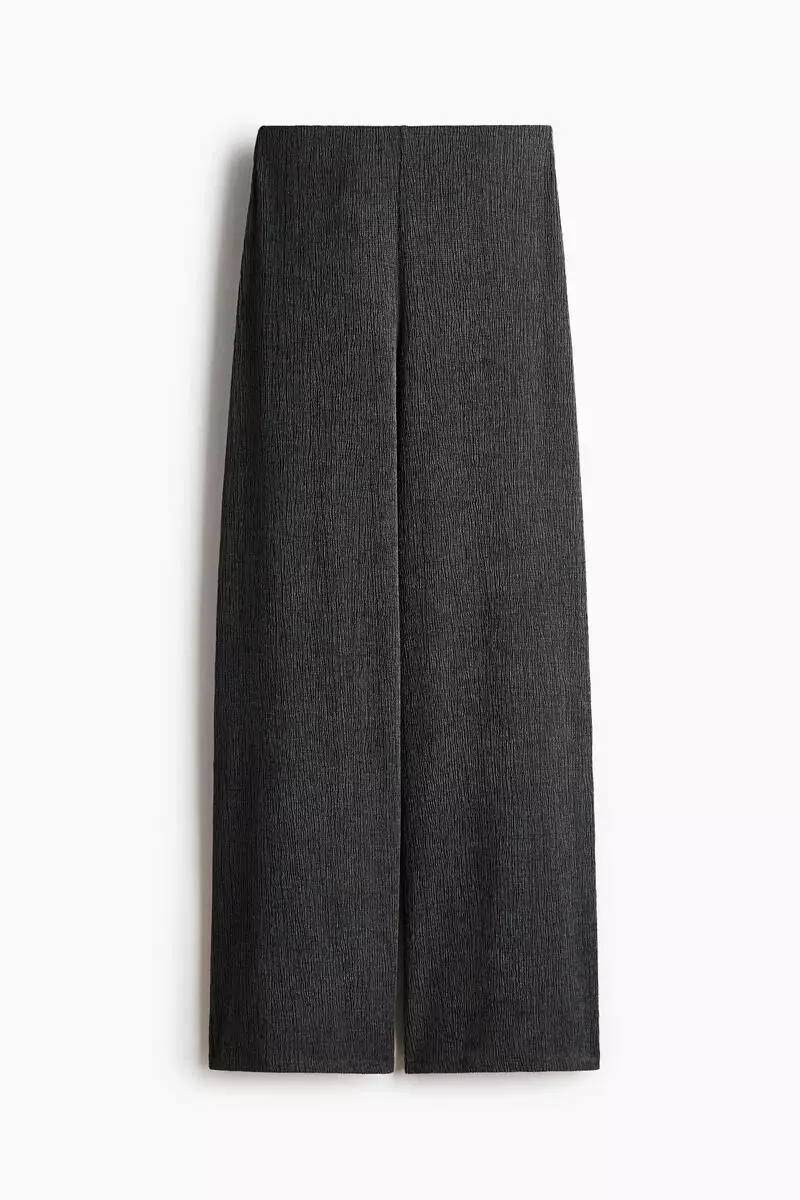 Crinkled jersey trousers