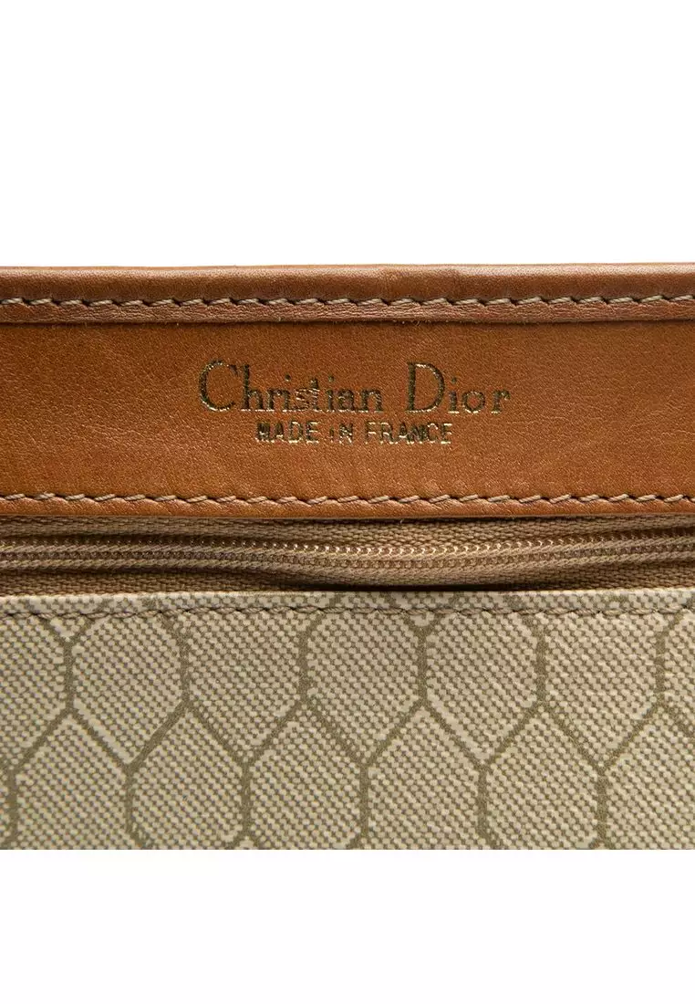 Pre-Loved Dior Honeycomb Coated Canvas Crossbody