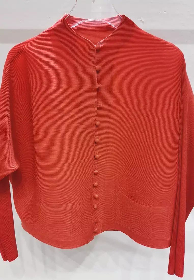 Stand Collar Single Breasted Long Sleeve Top CZJ2066