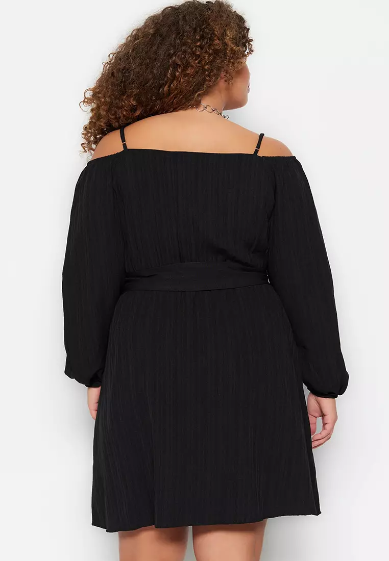 Plus Size Crossover Front Dress