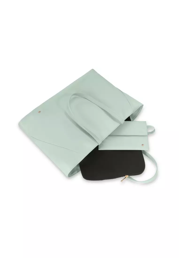 VALERIE TOTE + 14.1" LAPTOP SLV - ICEBERG GREEN