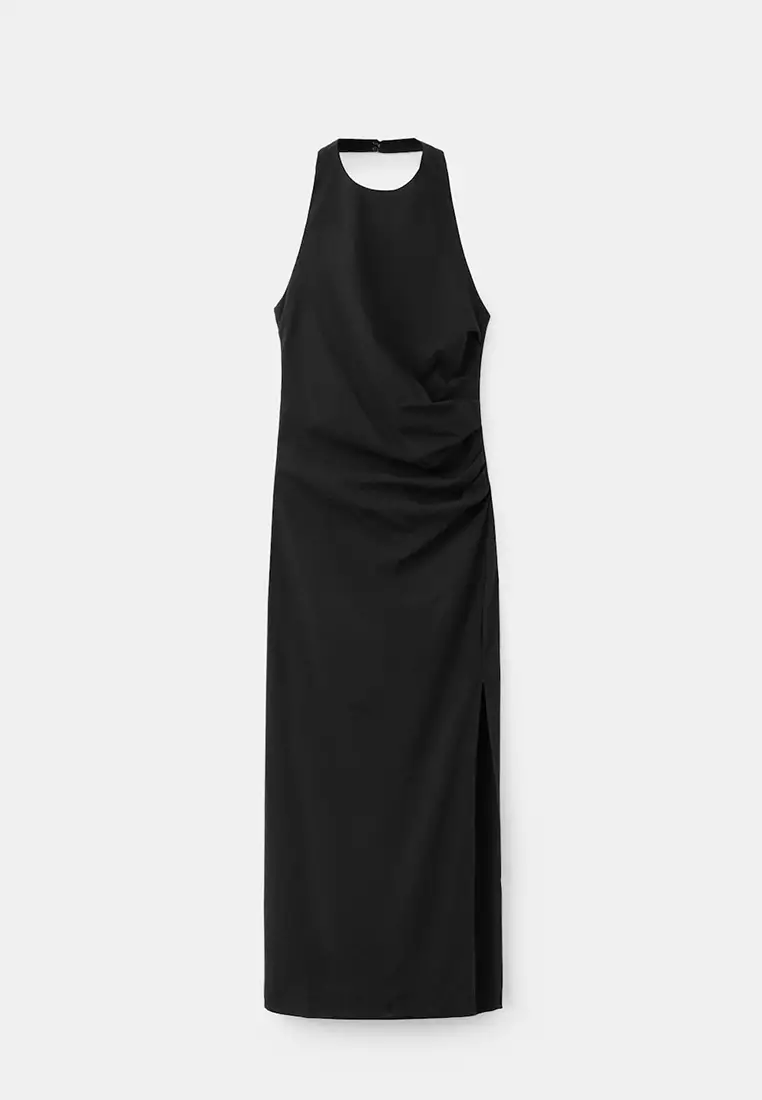 Buy Mango Draped Halter Dress 2026 Online | ZALORA