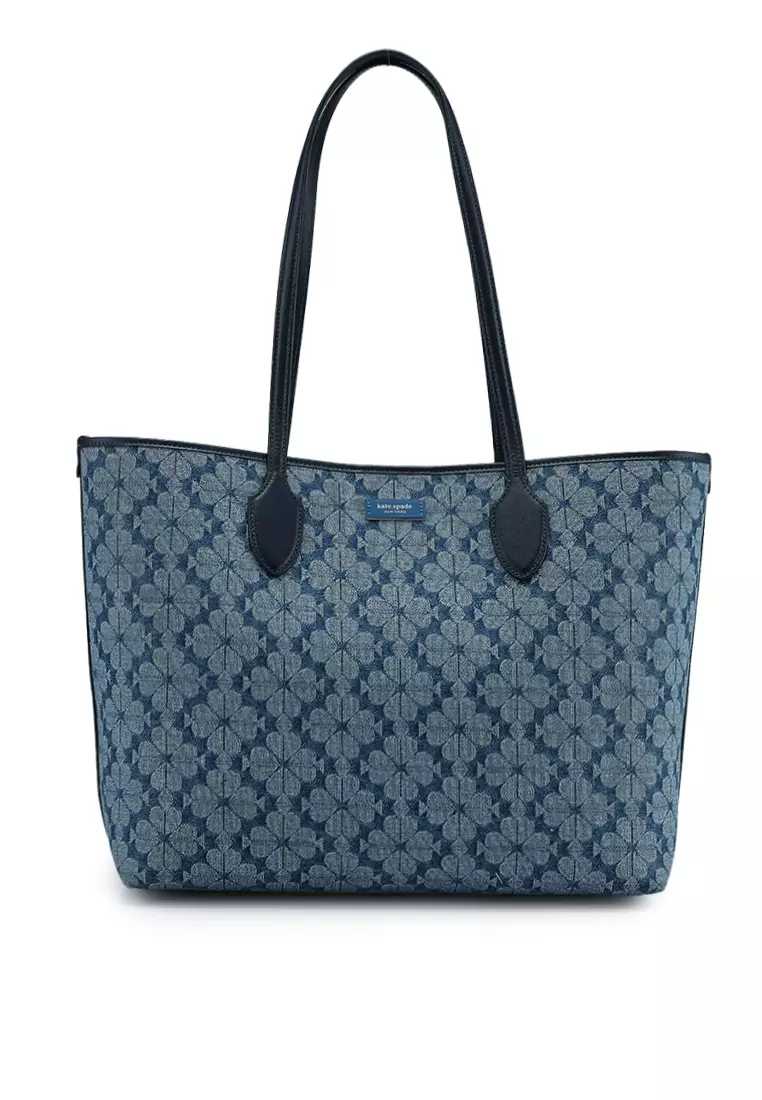 Buy Kate Spade Spade Flower Jacquard Denim Bleecker Large Tote Bag (cq ...