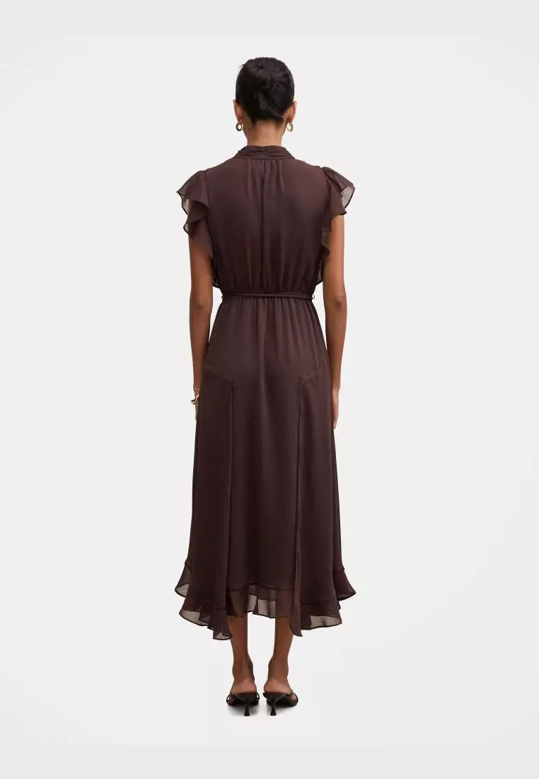 Maxwell Petite Flutter Sleeve Midi