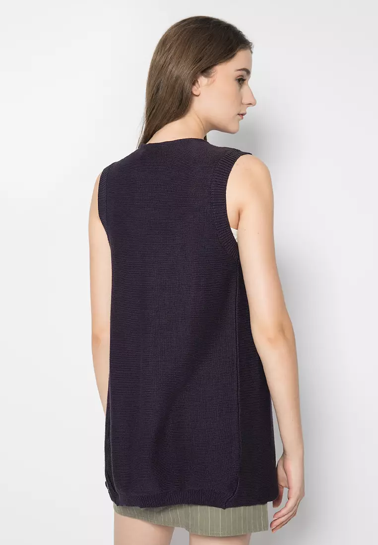 LGS - Outer Wanita - Rajut - Black Plum - LLST.360.GL628.016.7C