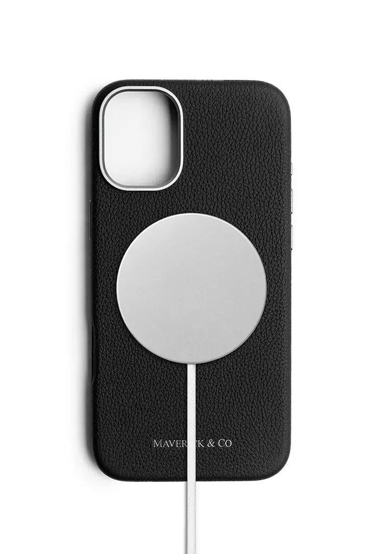 Maverick & Co. Pebbled Leather Phone Case Black