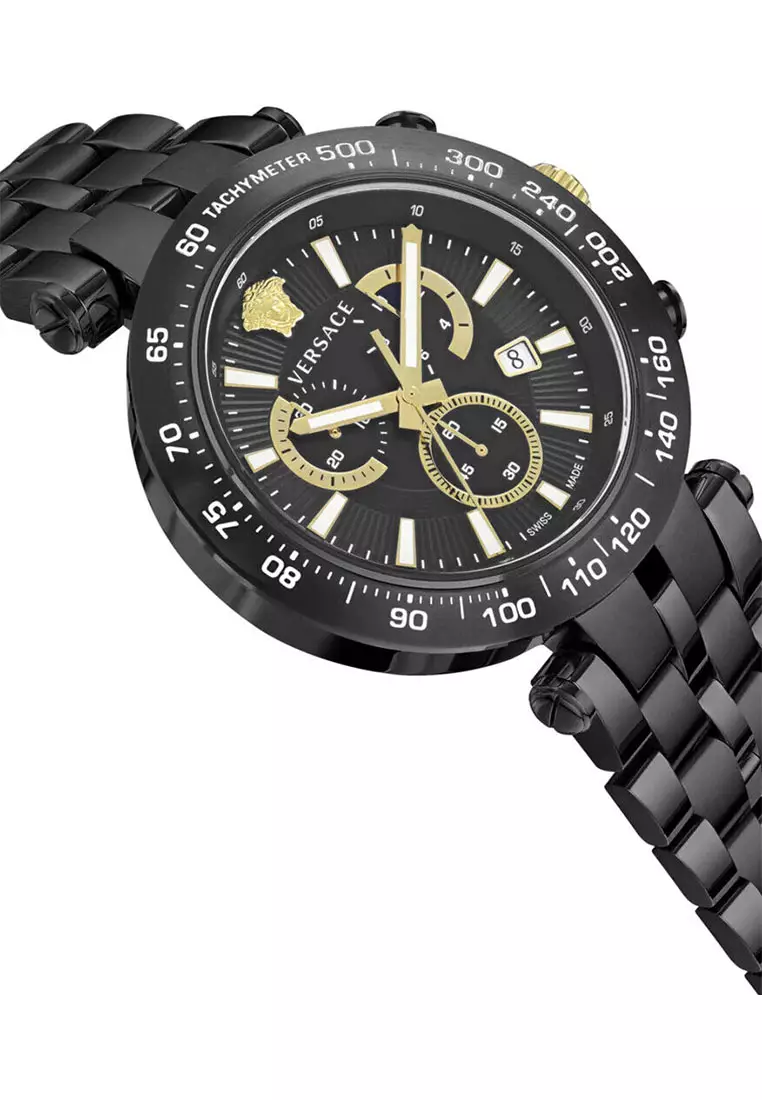 Versace Bold Chrono Black Stainless Steel Analog Quartz Watch For Men VEJB00722