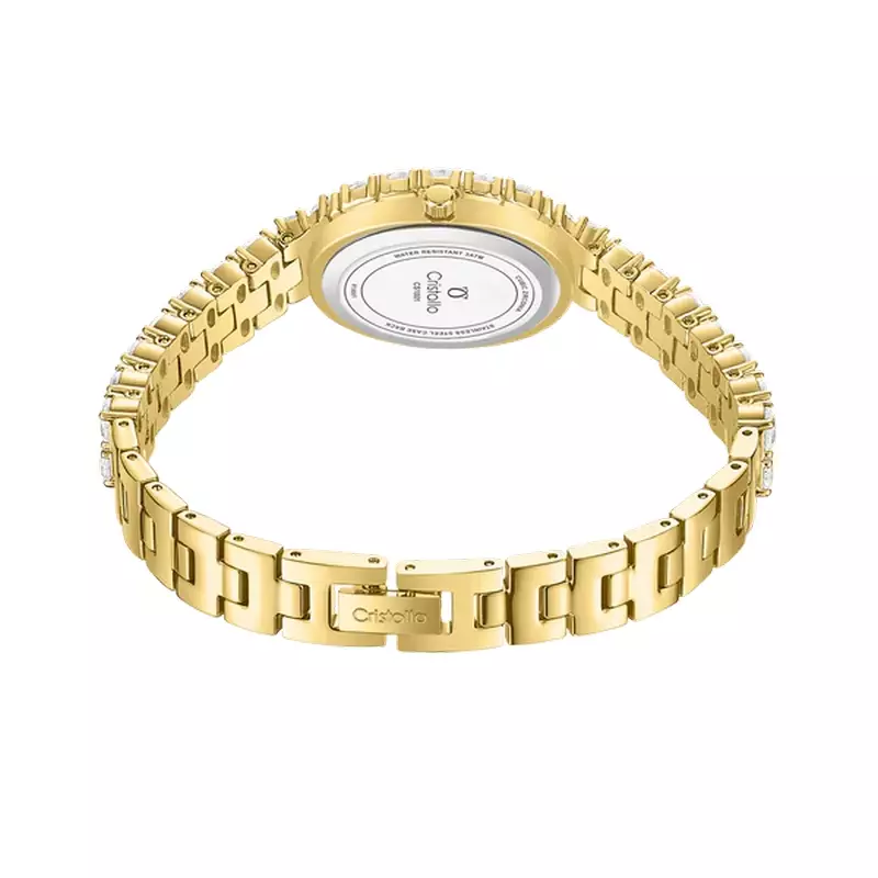 Jam Tangan Wanita Cristallo CS1001-2257S Elegance White Dial Original