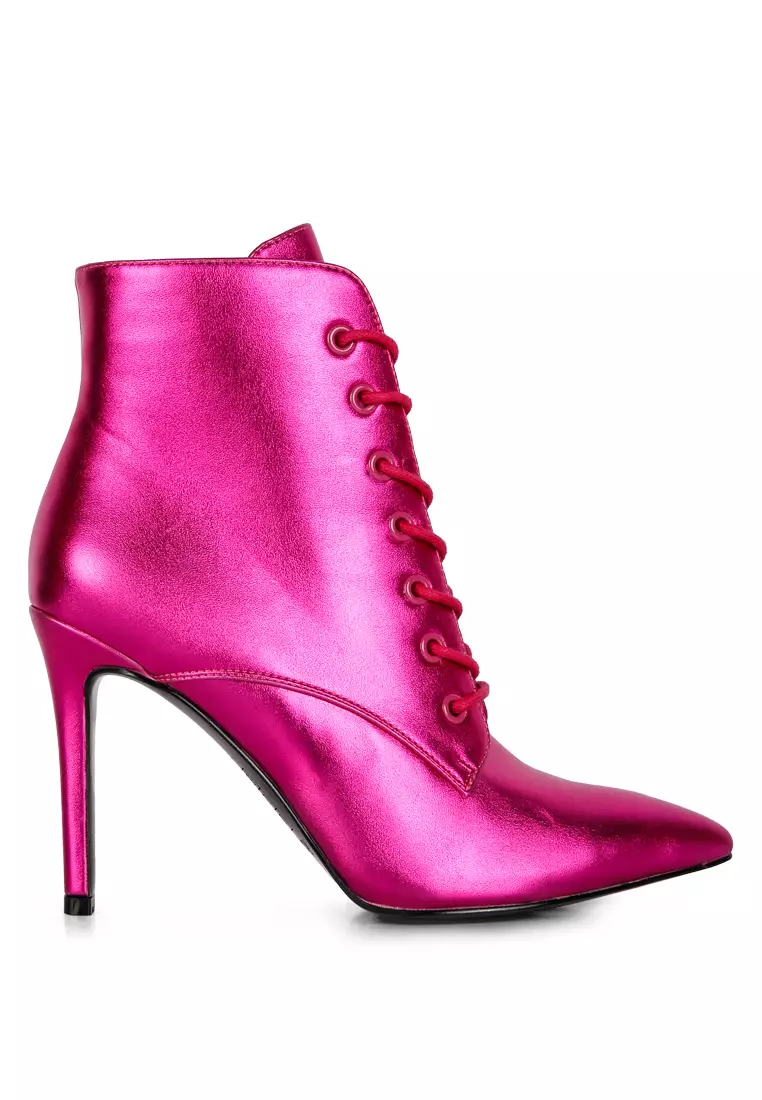 Discount on Rag & Co.  shoes - SKU: Fuchsia Metallic High Heeled Ankle Boot