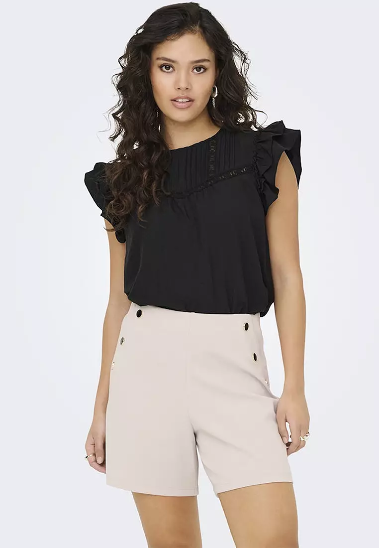 Sleeveless Woven Lace Top