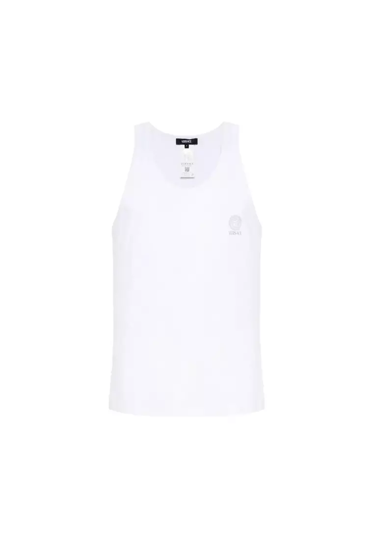 Jual VERSACE Men's Vest In White AUU010121A10011 Original 2025 - Main Image