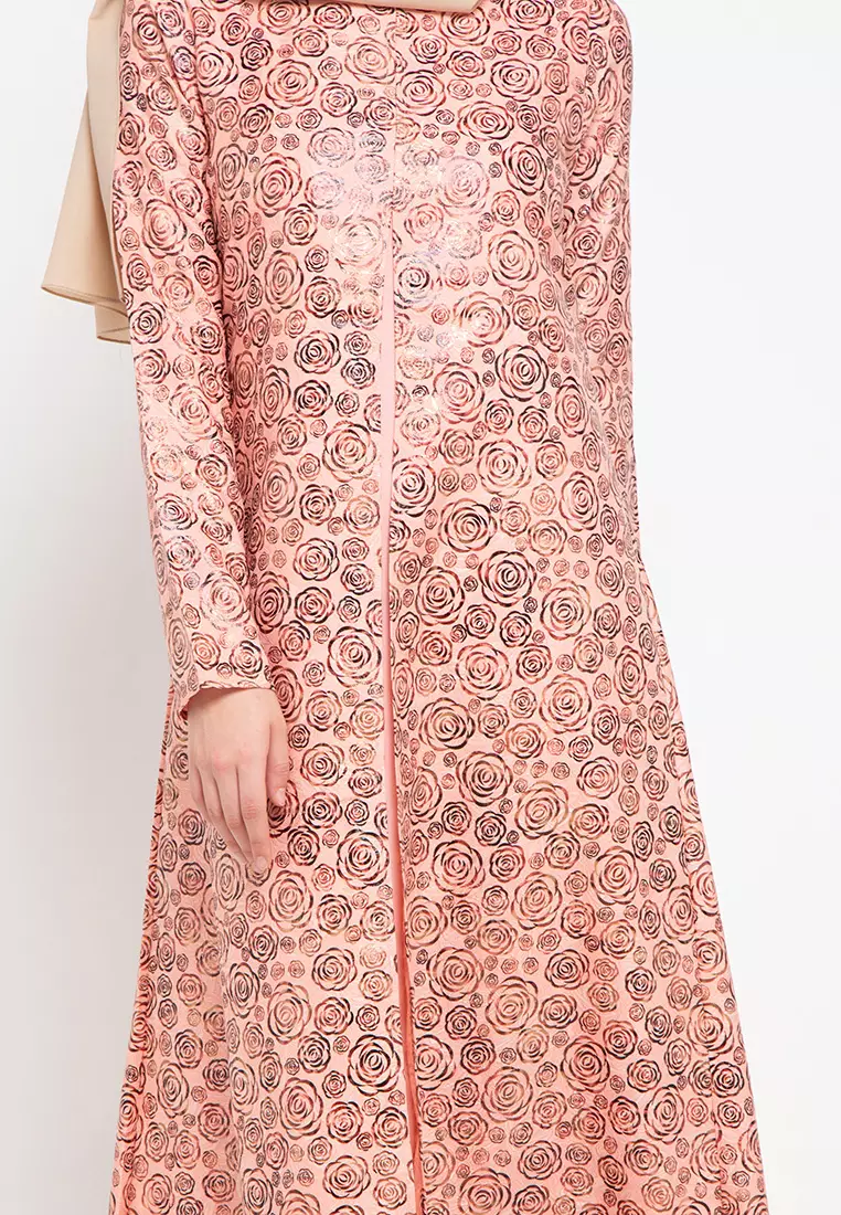 Amy Maxi Dress In Peach Print