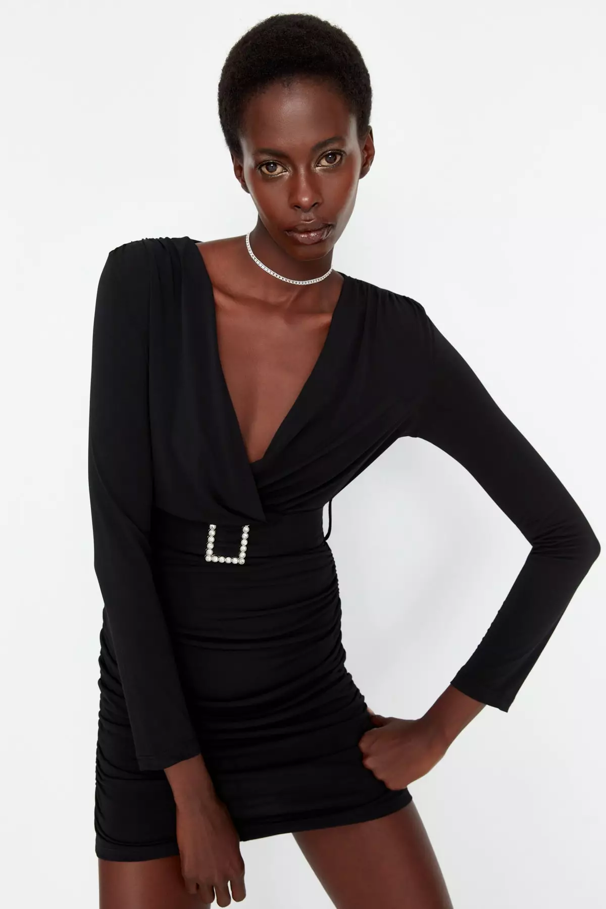 Buy Trendyol Belt Detailed Knitted Evening Dress 2025 Online ZALORA