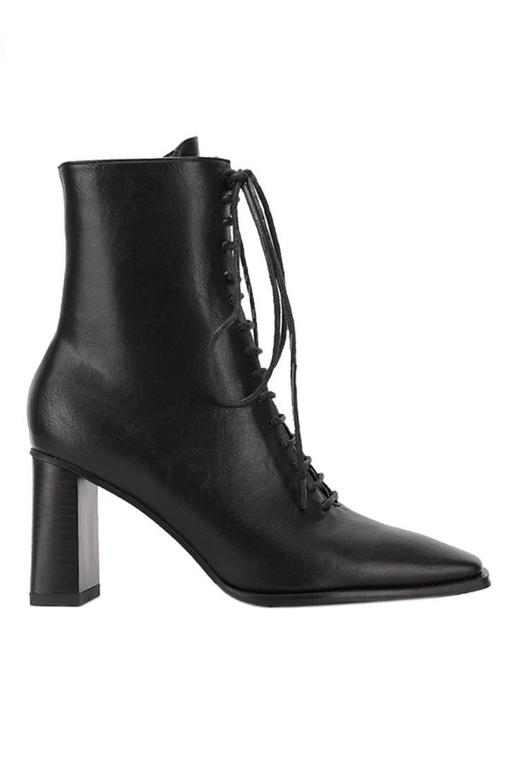 VANSA Fashion Front Lace-up Mid Boots VSW-B05022