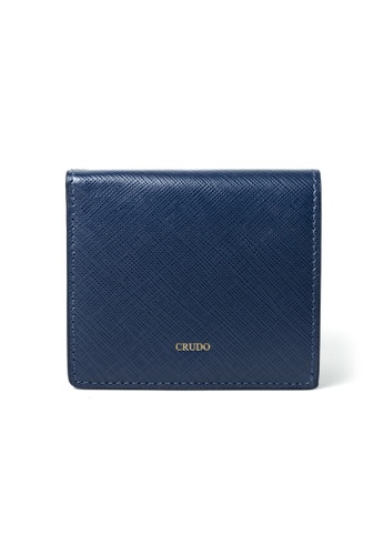 Buy Crudo Leather Craft Lucidato Compact Wallet Saffiano Blue Online Zalora Malaysia