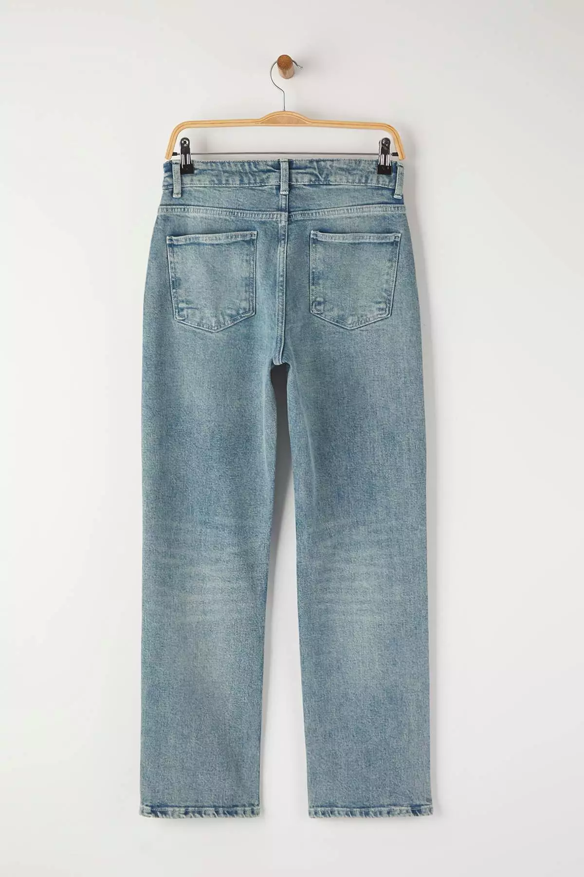 Blue More Sustainable High Waist Straight Jeans