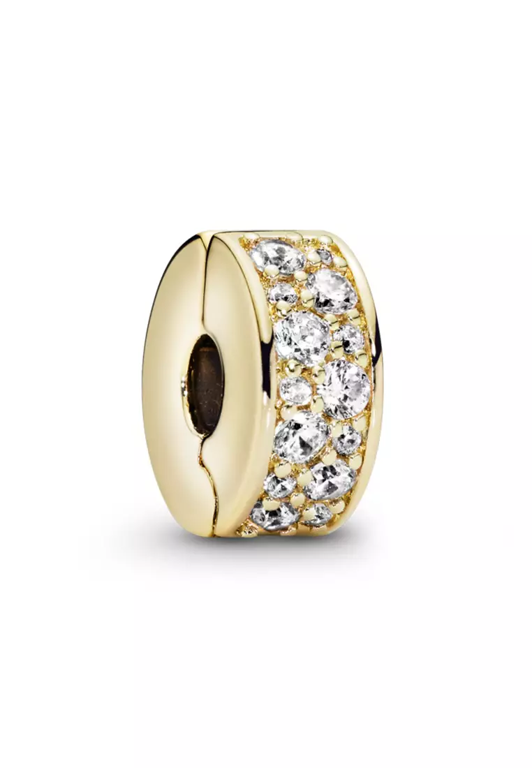 Buy PANDORA Pandora 14K Gold-Plated Clear Pavé Clip Charm Online