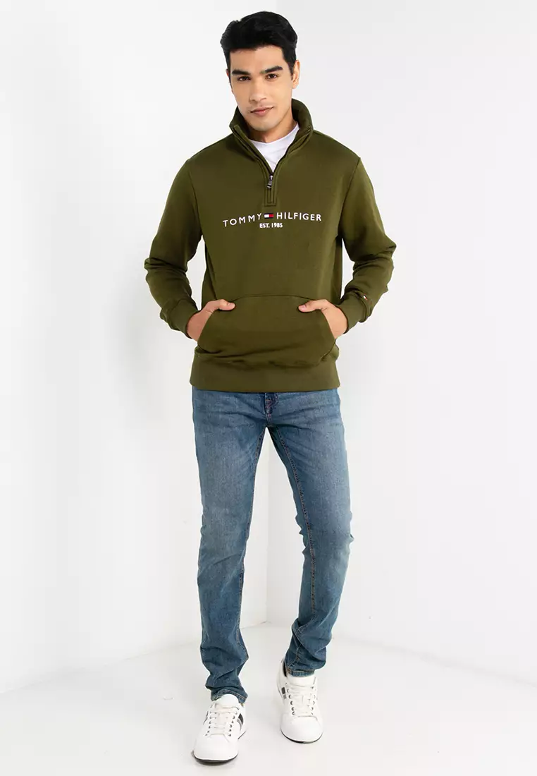 Tommy Hilfiger Logo Mock Neckline Sweatshirt 2023 | Buy Tommy Hilfiger  Online | ZALORA Hong Kong