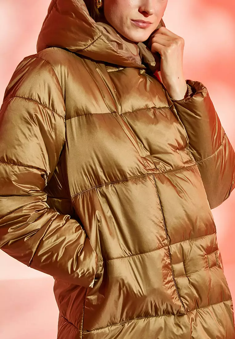 Long Coat Hooded Extra Warm Fleece Lined