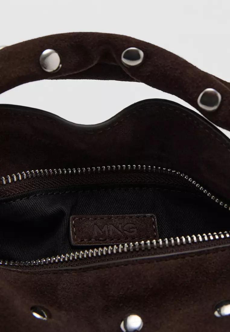 Suede Leather Studded Handbag