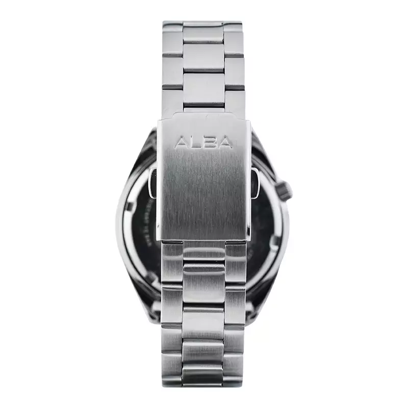 Jam Tangan Unisex Alba Active AG8M43X1 Strawberry Gelato Series Pink Patterned Dial Stainless Steel Strap
