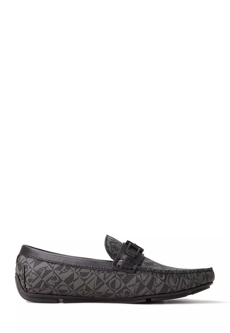 Discount on Bonia  shoes - SKU: Black Alfie Monogram Loafers