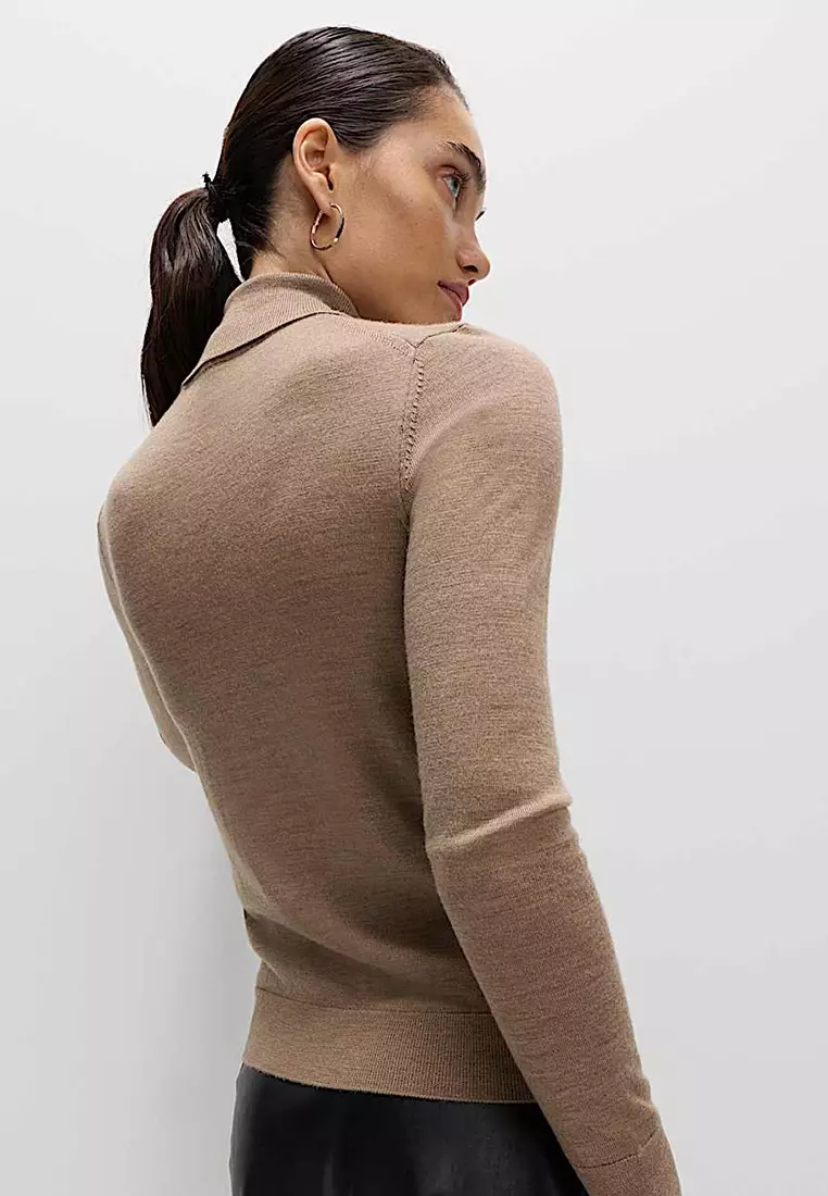 Pure Merino Wool Roll Neck Jumper