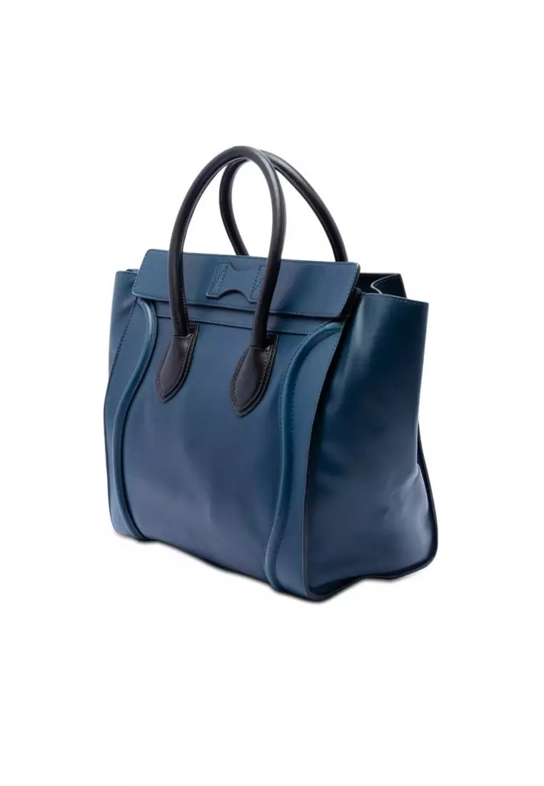 Pre-Loved Celine Mini Bicolor Leather Luggage Tote