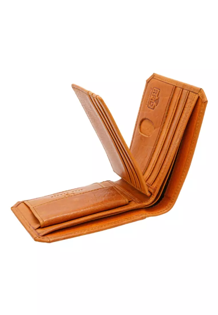 Jack Studio Vegetable Tanned Leather RFID ID Coin Bifod Wallet JWC 30858