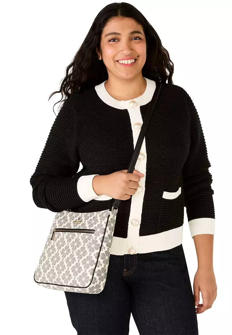 Signature Spade Flower Swingpack Crossbody Bag Black Multi KG481