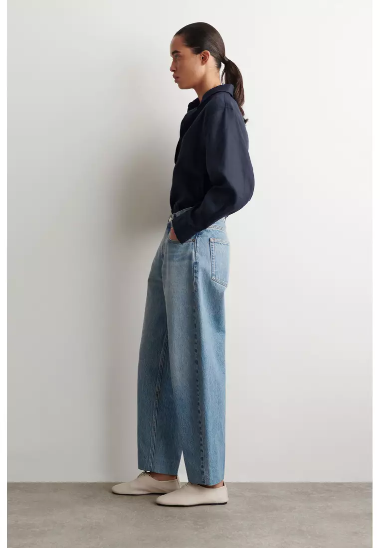 CURVED-HEM LINEN SHIRT