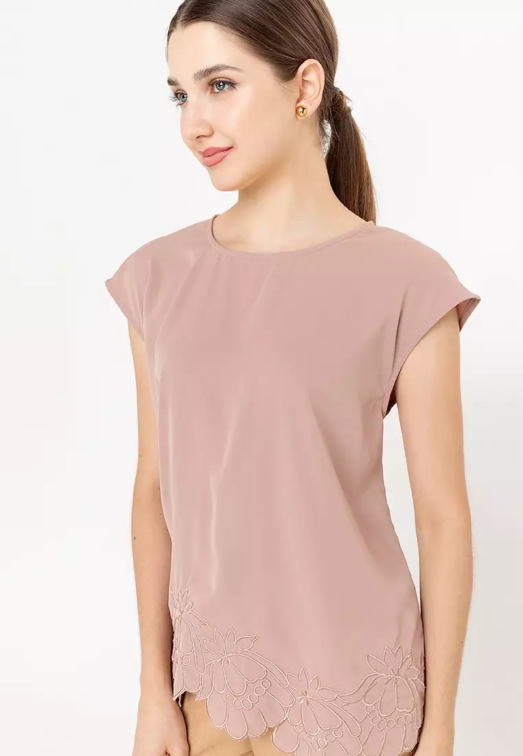 Carone Embroidery Hem Filipiniana Blouse