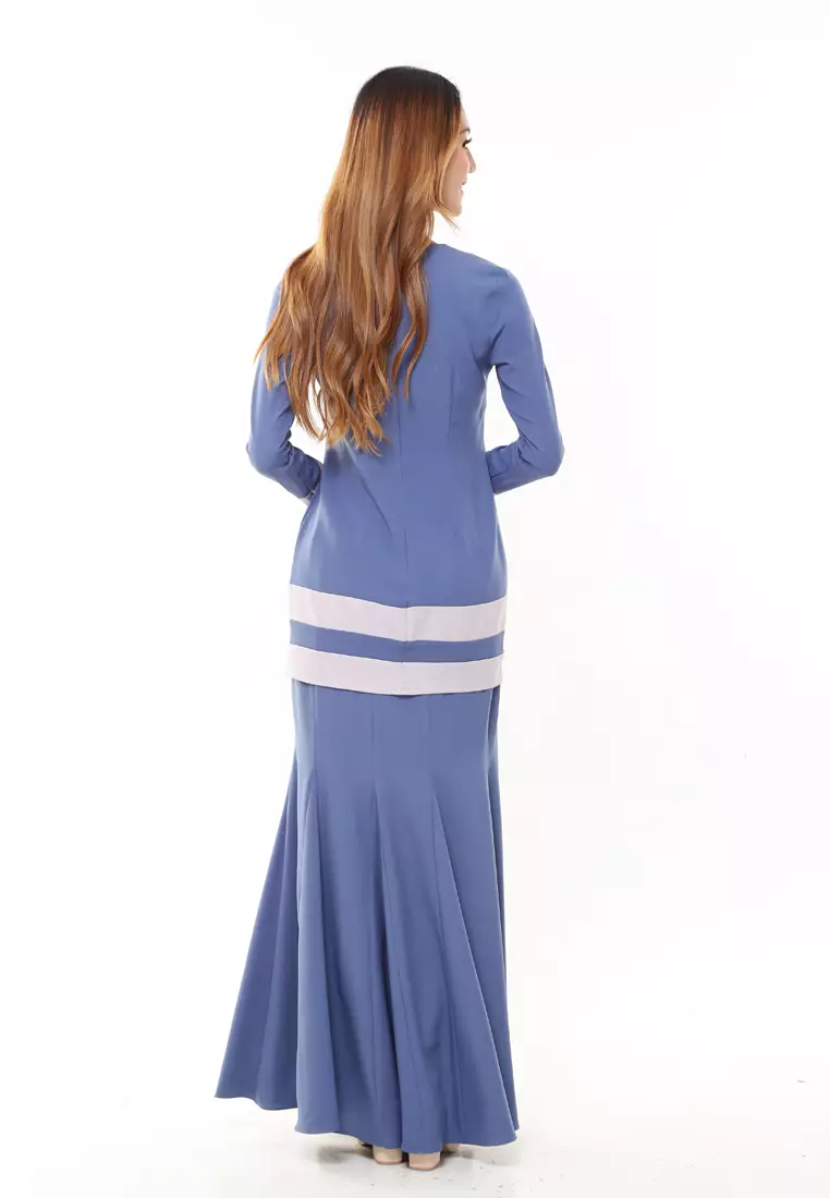 Alicia Kurung Modern in Dusty Blue