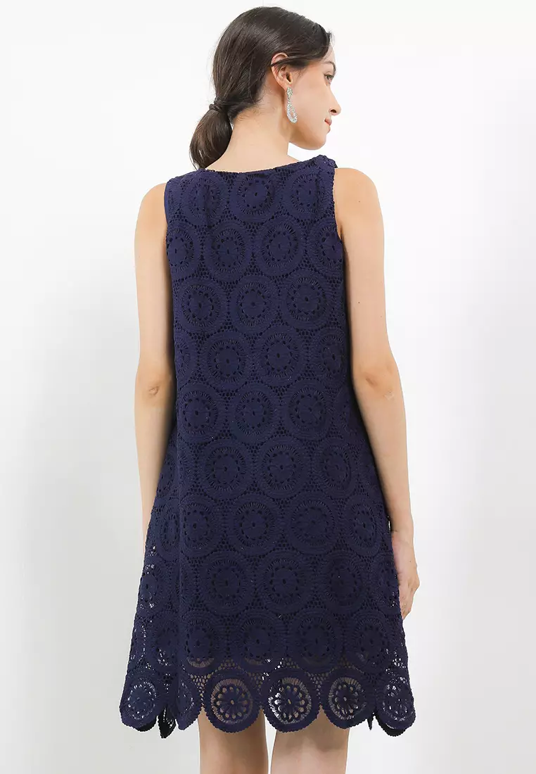 Printed Crochet Lace Dress