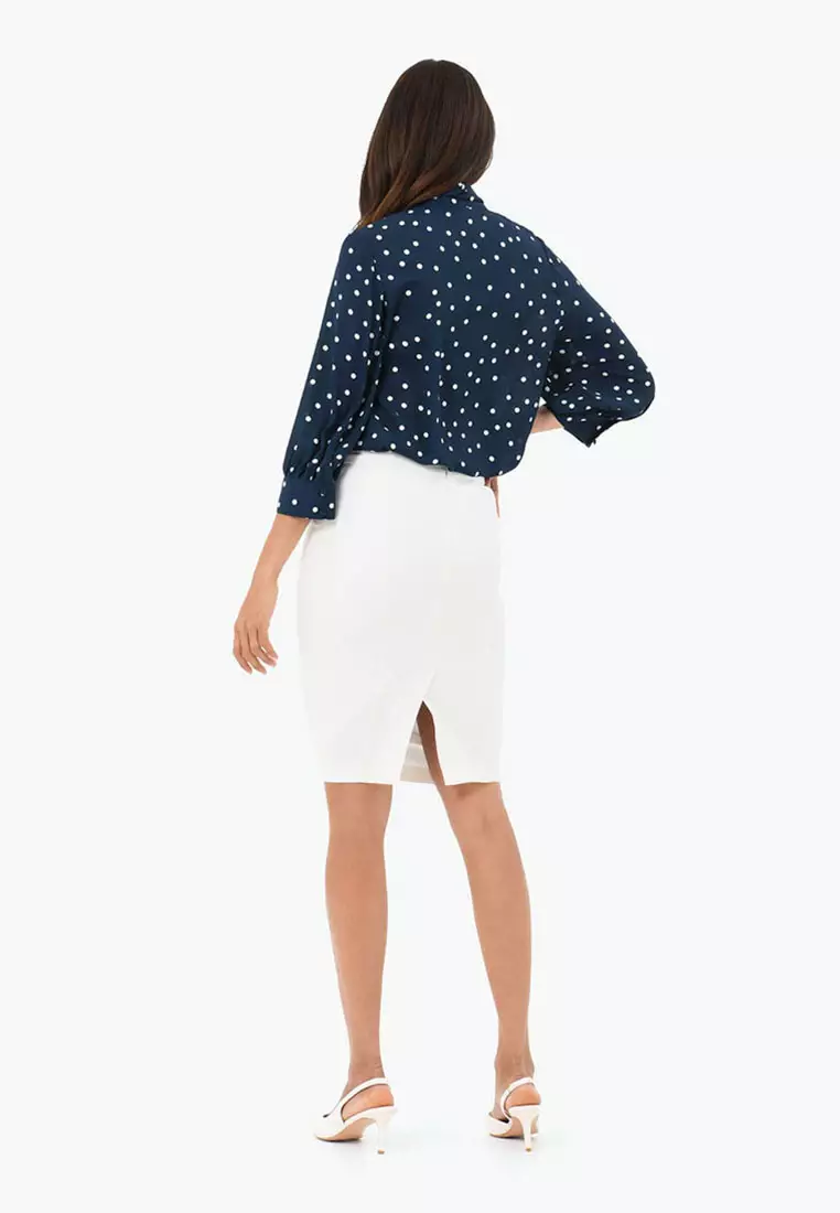 Karis Polka Dot Short Sleeve Blouse