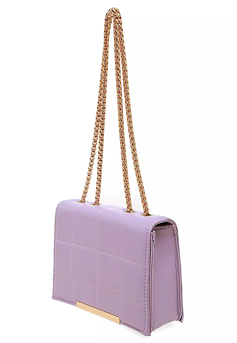 Vika Tas Selempang Premium Tali Panjang Design Elegant Woman Bag - Purple