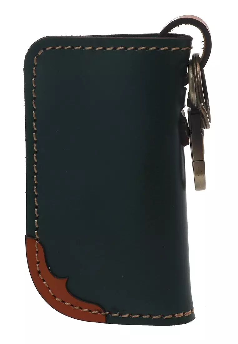 Elgreno Dompet STNK Gantungan Kunci Mobil Motor Handmade Material Genuine Leather Kulit KH3 ORIGINAL - Green