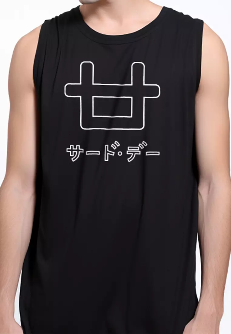 MTI92 Kutung Pria Casual Svn Logo Outline Hitam