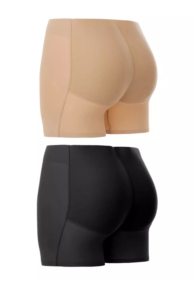 2 Pack Kleo Butt Lifter Safety Shorts Panties Seamless Padded Underwear Hip Pads Enhancer Panty in Nude and Black