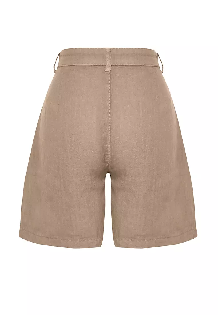 Pleated High Waist Shorts