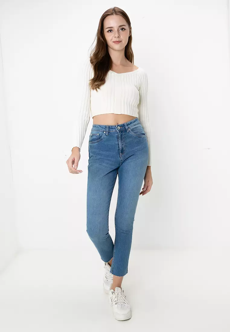 Misty 高腰設計修身牛仔褲